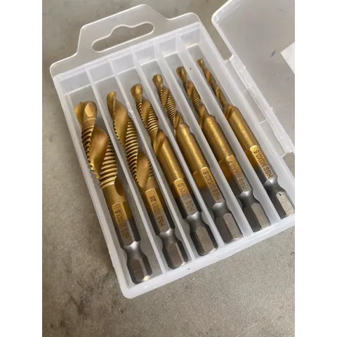 Bộ 6 mũi khoan taro tạo ren sắt thép inox taro ren M3-M10 chuôi lục giác