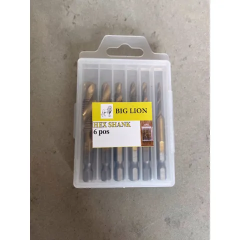 Bộ 6 mũi khoan taro tạo ren sắt thép inox taro ren M3-M10 chuôi lục giác