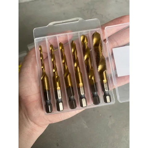 Bộ 6 mũi khoan taro tạo ren sắt thép inox taro ren M3-M10 chuôi lục giác
