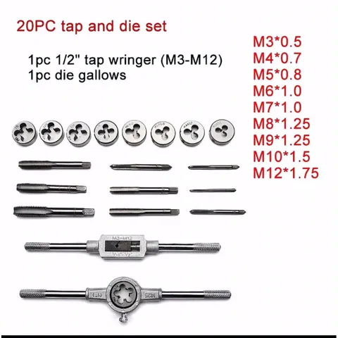 Bộ tạo ren 12 chi tiết /20 chi tiết/40 chi tiết hợp kim siêu cứng(đủ ren trong ren ngoài)