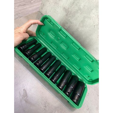 Tặng tay vặn chữ L(250mm)  khi mua Bộ 10 đầu khẩu, đầu túyp 1/2 từ 8-24 cường lực dùng cho máy siết bulong