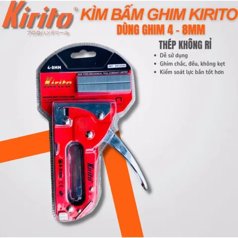 Máy Bắn Ghim Gỗ Cầm Tay Kirito 4-8mm Chính Hãng - Máy Bấm Ghim Đa Năng, Nhỏ Gọn