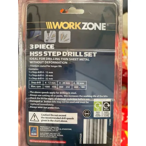 Bộ 3 Mũi Khoan Tháp Đa Năng WORKZONE 4-12mm 4-20mm 4-32mm