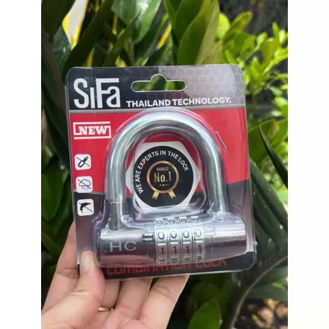 khóa SiFa chữ U, Khóa mã số 4 chữ số, chất liệu hợp kim inox chống gỉ, cao cấp bền bỉ,hàng cao cấp chính hãng