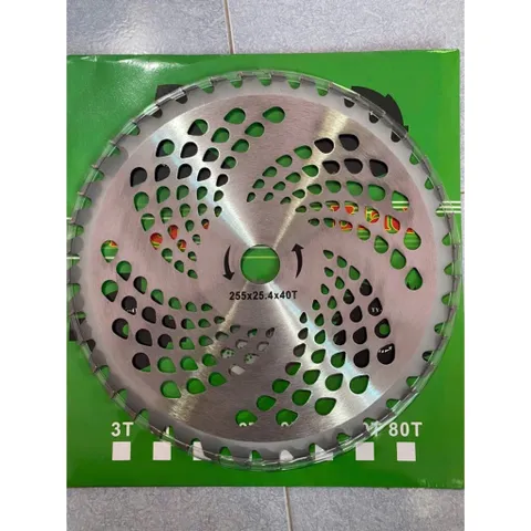 Lưỡi máy phát cỏ 255mm 40T lưỡi cắt cỏ tròn hợp kim cao cấp chất liệu bền vững