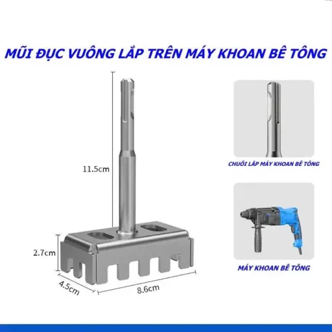 Mũi đục ổ điện ầm tường thép hợp kim siêu cứng