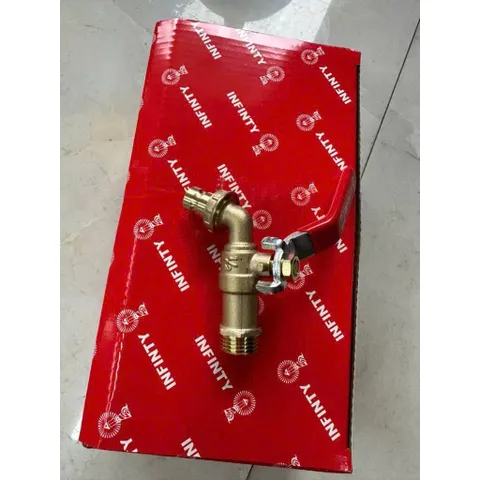Vòi Đồng INFINTY, Tay Gạt Xả Nước Xoay 90 Độ Khóa Chặn Nước Lõi Đồng Phi 21