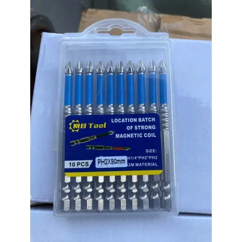 . Hộp 10 đầu vít chống trượt MB Tool  đầu vít 4 cạnh đủ mã 50mm, 65mm, 90mm 150mm hàng chính hãng -
