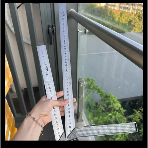 Thước Vuông Góc Inox 45 Độ Đa Năng – Thước Ê Ke Cơ Khí Đo Góc Chính Xác, Chống Gỉ Sét