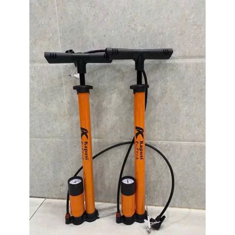 Bơm xe đạp bằng thép không gỉ, có đồng hồ đo áp suất, bơm xe máy, ô tô áp suất cao tiện lợi