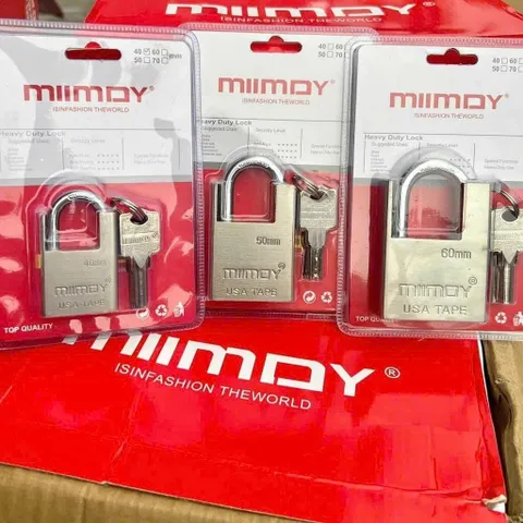 Ổ Khoá Cửa MINDY Trắng Loại Tốt Chống Cắt - đủ size 40mm, 50mm, 60mm.