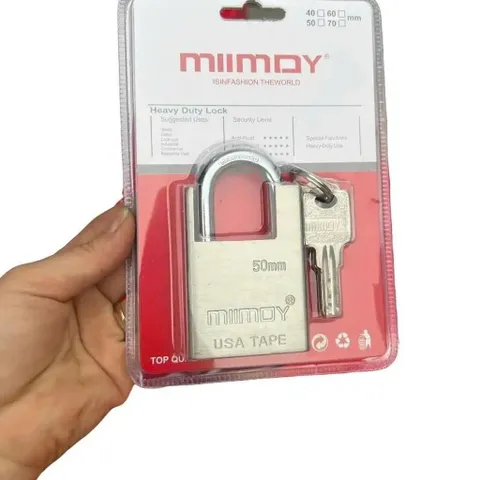 Ổ Khoá Cửa MINDY Trắng Loại Tốt Chống Cắt - đủ size 40mm, 50mm, 60mm.