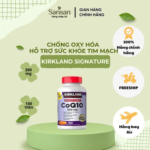 TPBVSK Viên Uống Kirkland Signature CoQ10 300mg 100 Viên - Nội địa Mỹ