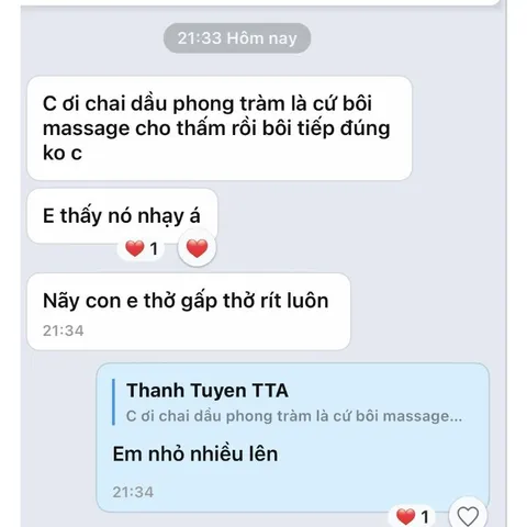 dầu massa cho hô hấp