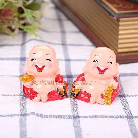 Tượng Thần Tài, Ông Thọ Bà Thọ Mini cao 4.5cm – Trang Trí Bánh Kem, Ô Tô, Để Bàn, Resin