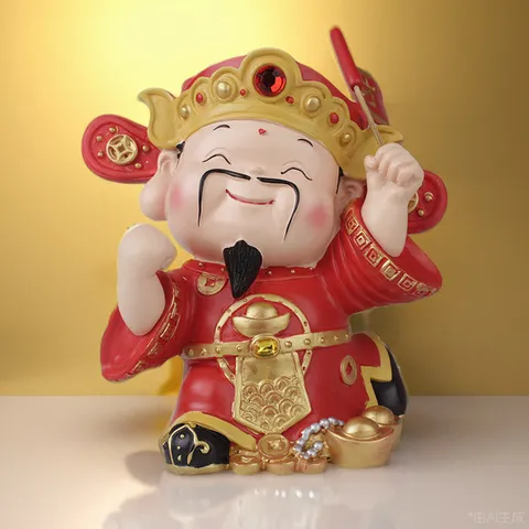 Tượng Thần Tài Mini Trang Trí Tết – Bộ 3 Tượng Ông Thần Tài Đón May Mắn Tài Lộc Để Bàn, Decor Cửa Hàng