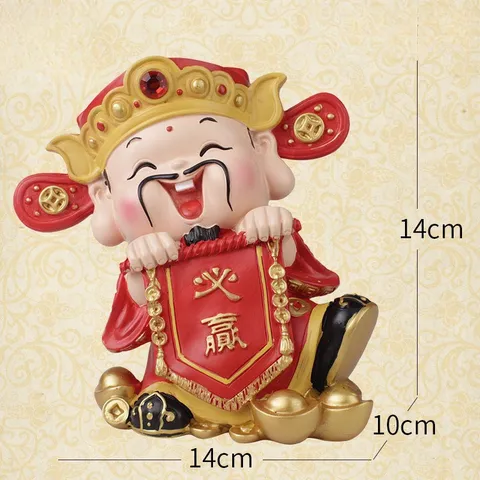 Tượng Thần Tài Mini Trang Trí Tết – Bộ 3 Tượng Ông Thần Tài Đón May Mắn Tài Lộc Để Bàn, Decor Cửa Hàng