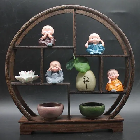 Tượng Chú Tiểu Chibi Thiền Ý – Trang Trí Nhà Cửa, Lối Vào, Kệ Rượu, Văn Phòng