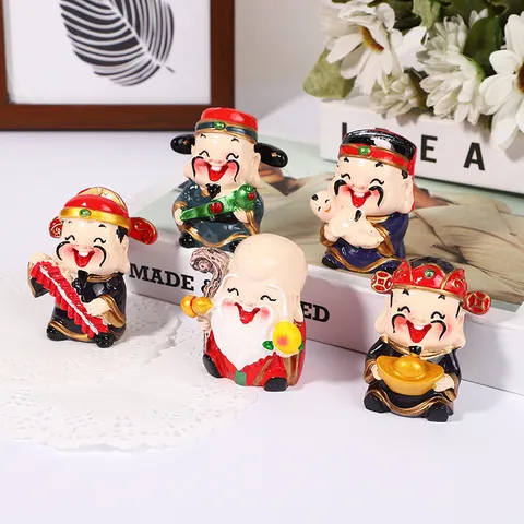 Tượng ngũ phúc thần tài mẫu cổ điển cao 6cm - Freeship - Trang trí tài lộc