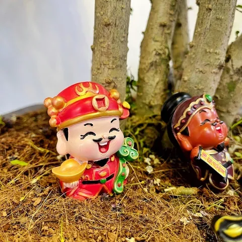 Bộ Ngũ lộ thần tài- Năm thần tài may mắn chibi - Tượng chibi thần tài cầu may mắn, phát tài lộc