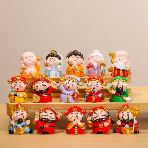 Tượng Thần Tài dễ thương sáng tạo, đồ trang trí để bàn, quà tặng văn phòng, đồ trang trí bàn làm việc bằng nhựa resin