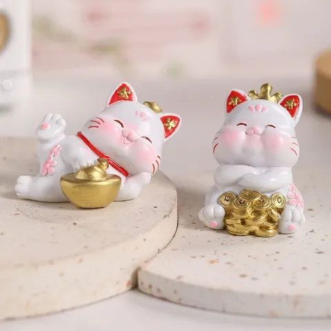 Tượng Mèo Thần Tài Chiêu Tài – Trang Trí Phòng Khách, Lối Vào, Bàn Làm Việc, Quà Tân Gia