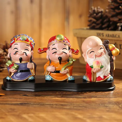 Tượng Resin Phúc Lộc Thọ & Thần Tài Mini – Trang Trí Nhà, Ô Tô, Cửa Hàng Khai Trương, Chiêu Tài
