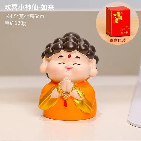 Tượng Thần Tài dễ thương sáng tạo, đồ trang trí để bàn, quà tặng văn phòng, đồ trang trí bàn làm việc bằng nhựa resin