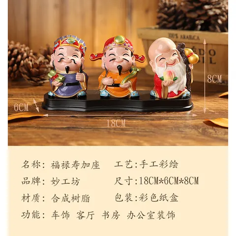 Tượng Resin Phúc Lộc Thọ & Thần Tài Mini – Trang Trí Nhà, Ô Tô, Cửa Hàng Khai Trương, Chiêu Tài