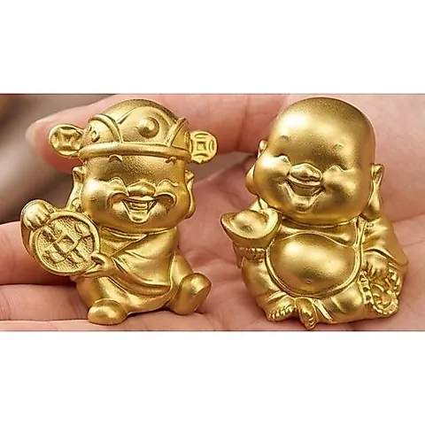 2 Tượng thần tài thổ địa mini size 3.5cm - 4cm