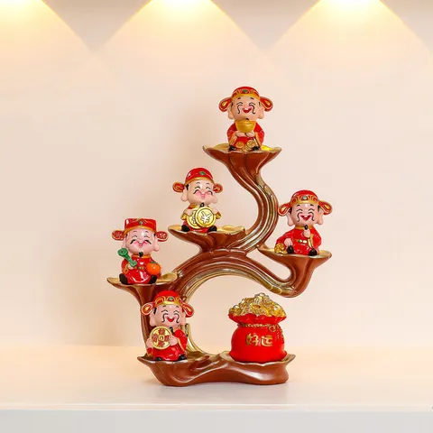 Thần Tài Trang Trí Văn Phòng Chiêu Tài Ngũ Phúc Sáng Tạo