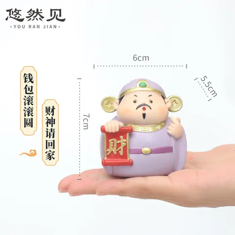 Bộ Tượng Thần Tài Phong Thủy Mini Đáng Yêu – Decor Bàn Làm Việc, Trang Trí Bàn Thờ Thần Tài Hút Lộc May Mắn
