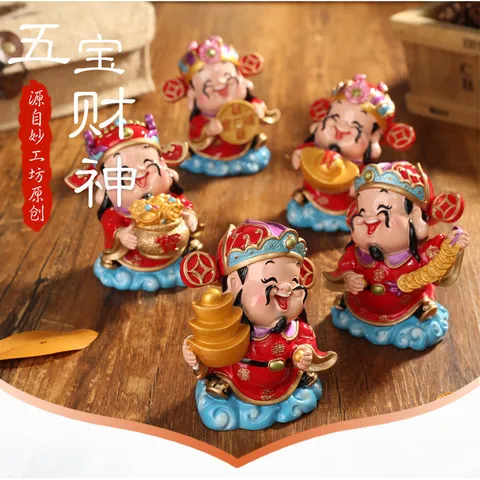 Thần tài Ngũ phúc trang trí 9cm