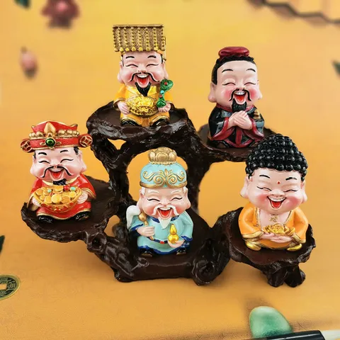 Tượng Ngũ Thánh Thần Tài Mini – Trang Trí Để Bàn, Phong Thủy Chiêu Tài, Quà Tặng Cao Cấp