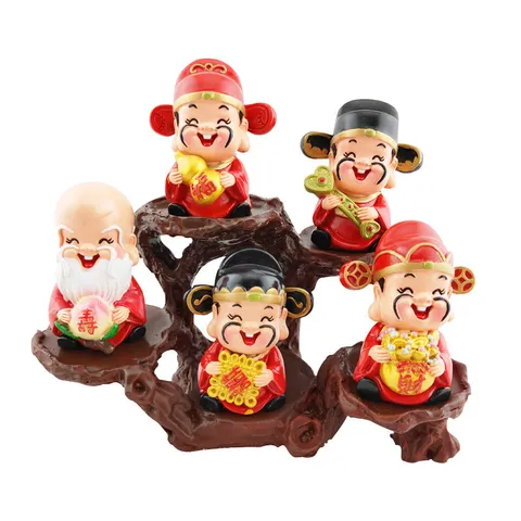 Tượng Ngũ Thánh Thần Tài Mini – Trang Trí Để Bàn, Phong Thủy Chiêu Tài, Quà Tặng Cao Cấp