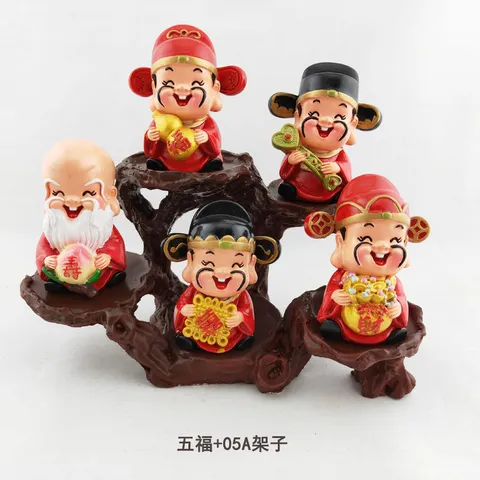 Tượng Ngũ Thánh Thần Tài Mini – Trang Trí Để Bàn, Phong Thủy Chiêu Tài, Quà Tặng Cao Cấp