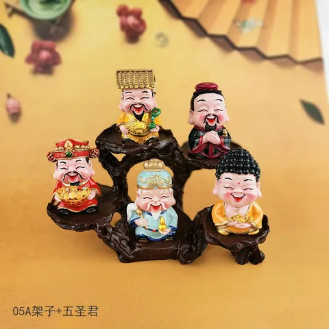 Tượng Ngũ Thánh Thần Tài Mini – Trang Trí Để Bàn, Phong Thủy Chiêu Tài, Quà Tặng Cao Cấp