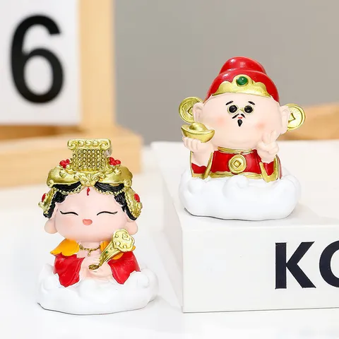 Bộ Tượng Mini Quan Âm – Phật – Thần Tài – Quan Công – Phúc Lộc Thọ Ngồi Đài Sen – Decor Phong Thủy May Mắn