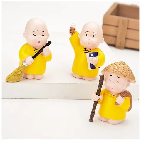BỘ TƯỢNG 3 CHÚ TIỂU TỊNH TÂM - TRÍ TUỆ - HÀNH ĐỘNG ĐẶT Ô TÔ, BÀN LÀM VIỆC