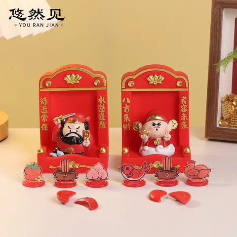ượng Thần Tài Cầm Vàng Kèm Kệ Thờ Mini – Tượng Cầu Tài May Mắn Đầu Năm