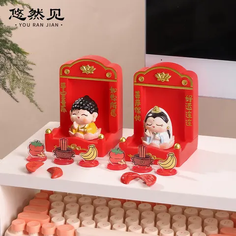 ượng Thần Tài Cầm Vàng Kèm Kệ Thờ Mini – Tượng Cầu Tài May Mắn Đầu Năm