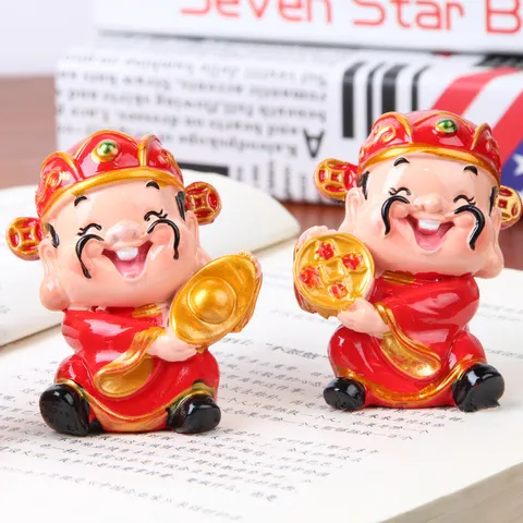 Tượng Thần Tài Cầm Xu Mini – Tượng Phong Thủy May Mắn, Hút Tài Lộc Đầu Năm
