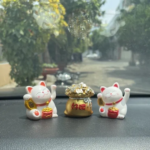 Bao túi đồng xu đỏ, vàng nhỏ xinh tranh trí  tiểu cảnh, bánh kem, để xe hơi ... phong thủy may mắn tài lộc
