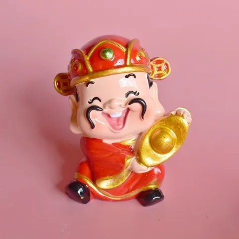 Tượng Thần Tài Cầm Xu Mini – Tượng Phong Thủy May Mắn, Hút Tài Lộc Đầu Năm