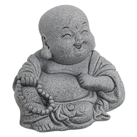 Tượng Di Lặc cầm chuỗi hạt đá sa thạch