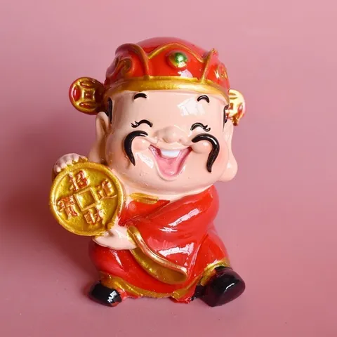 Tượng Thần Tài Cầm Xu Mini – Tượng Phong Thủy May Mắn, Hút Tài Lộc Đầu Năm