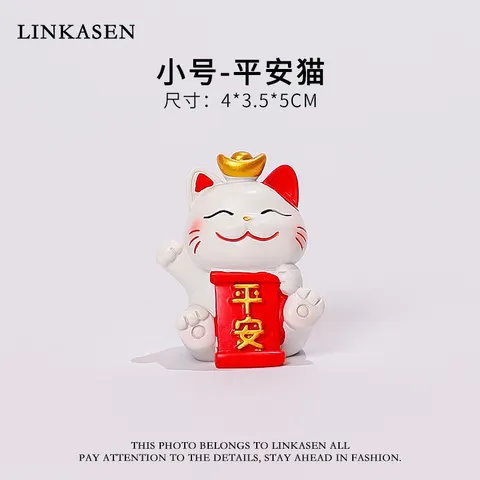 Đồ Trang Trí Mèo May Mắn Cầm Vàng Dễ Thương