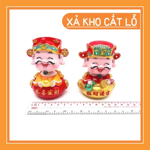 Tượng thần tài phong thủy, đầu lò xo, thích hợp để trang trí nhà cửa, xe hơi