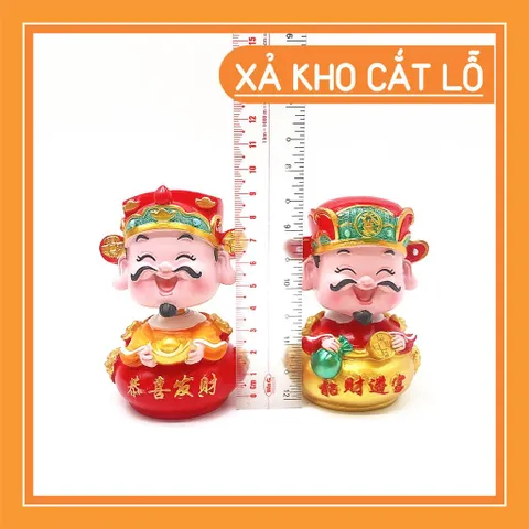 Tượng thần tài phong thủy, đầu lò xo, thích hợp để trang trí nhà cửa, xe hơi