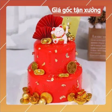 Phụ kiện bánh sinh nhật bánh kem - MÈO THẦN TÀI trang trí bánh